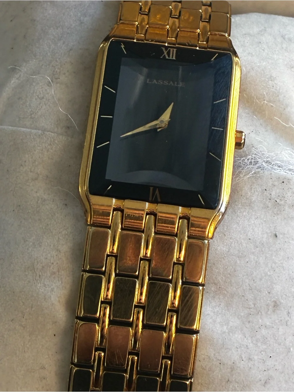 Rare Seiko Lassale Quartz watch 5e20-5009 Gold Tone Faceted Crystal New Battery